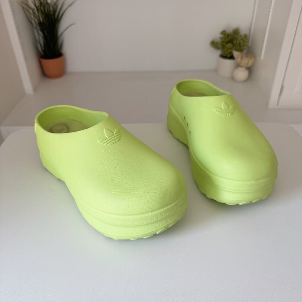 Adidas Green Lucid Lemon Adifom Stan Smith Mule Slides Size 9